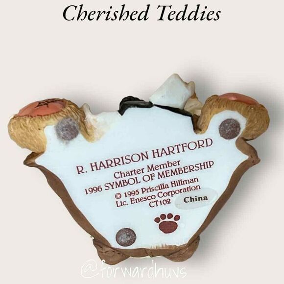 Cherished Teddies Charter Member Figurine "R. Harrison Hartford" - Dated 1996 - Picture 8 of 9